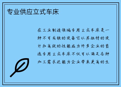 专业供应立式车床
