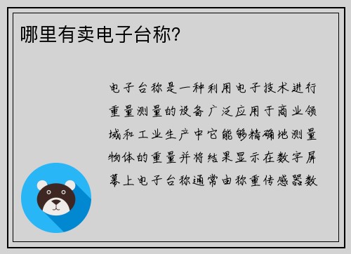 哪里有卖电子台称?